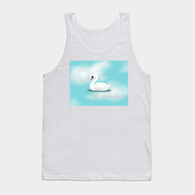 Swan in the Sky Tank Top by MerviaArt